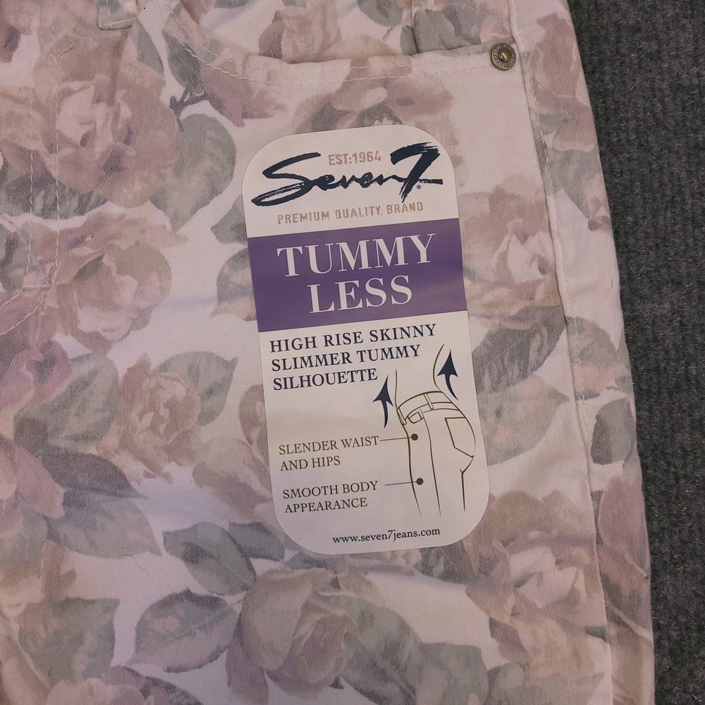 NWT Seven7 Jeans Women Sz 8 (30x30) Tummyless High Rise Skinny Floral‎ MSRP 69 - Picture 3 of 16